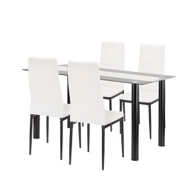 Denton 4+1 étkező garnitúra fehér-fekete