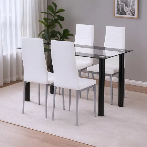 Denton 4+1 étkező garnitúra fehér-szürke