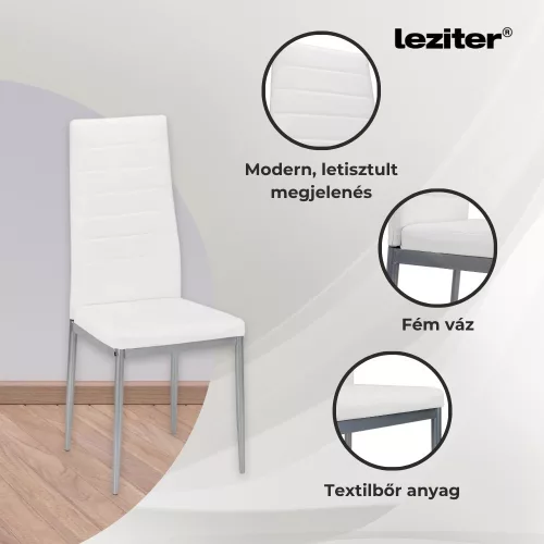 Denton 4+1 étkező garnitúra fehér-szürke