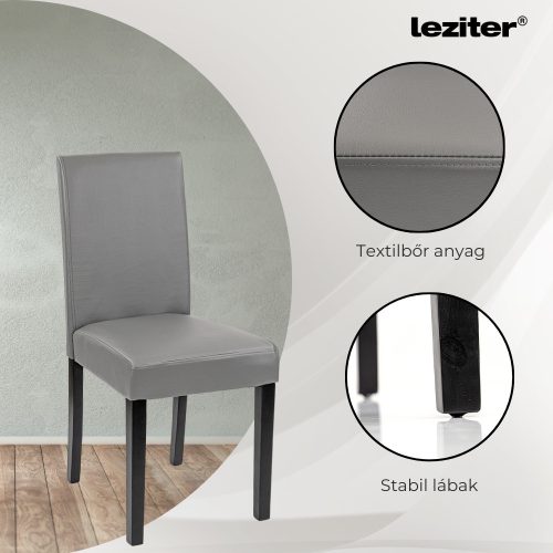 Cadiz 6+1 étkező garnitúra fekete-szürke