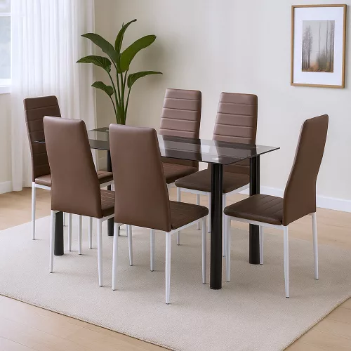 Norman 6+1 étkező garnitúra barna