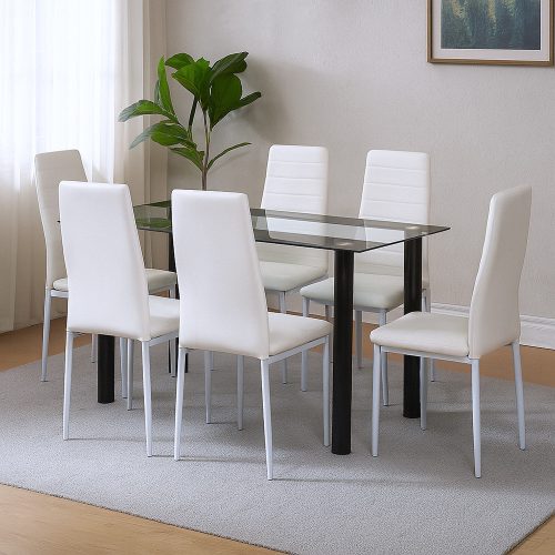 Norman 6+1 étkező garnitúra fehér