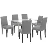 Cadiz 6+1 étkező garnitúra fehér-szürke