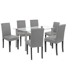 Cadiz 6+1 étkező garnitúra fehér-szürke