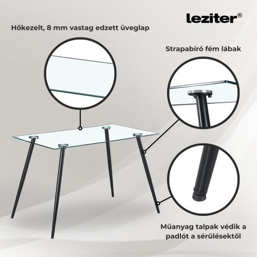 Milo 4+1 étkező garnitúra fekete-bézs