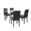 Alen 4+1 étkező garnitúra fekete-fekete