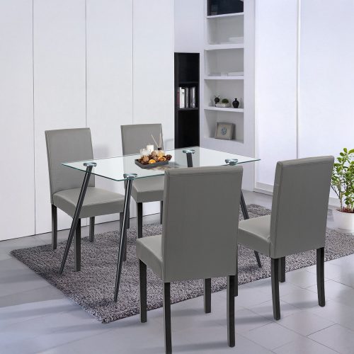 Alen 4+1 étkező garnitúra fekete-szürke