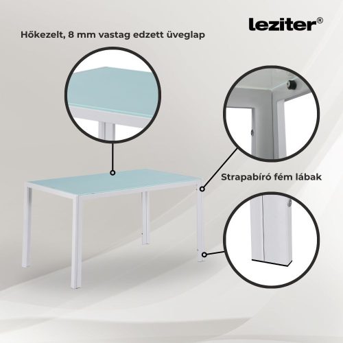 Liva 4+1 étkező garnitúra fehér-fekete