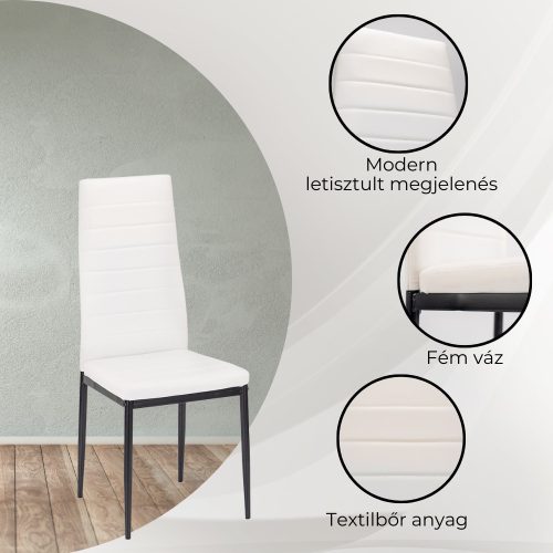 Midland 4+1 étkező garnitúra fehér-fekete