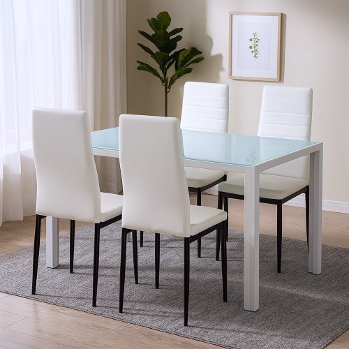 Mabel 4+1 étkező garnitúra fehér-fekete