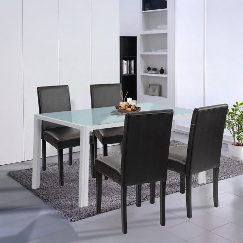 Mira 4+1 étkező garnitúra fehér-fekete