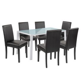 Mira 6+1 étkező garnitúra fehér-fekete