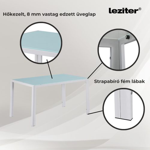 Mira 6+1 étkező garnitúra fehér-fekete