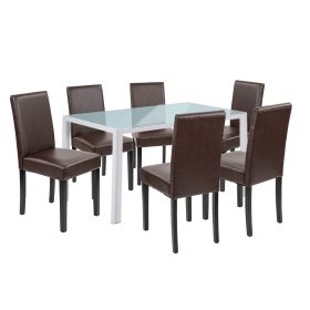 Mira 6+1 étkező garnitúra fehér-barna