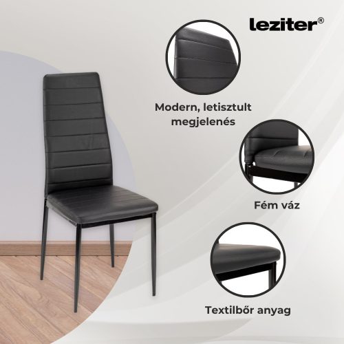 Liana 6+1 étkező garnitúra fekete