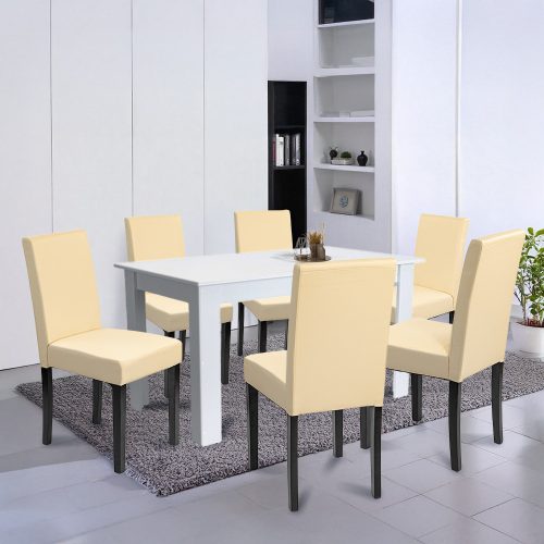 Leon 6+1 étkező garnitúra fehér-bézs