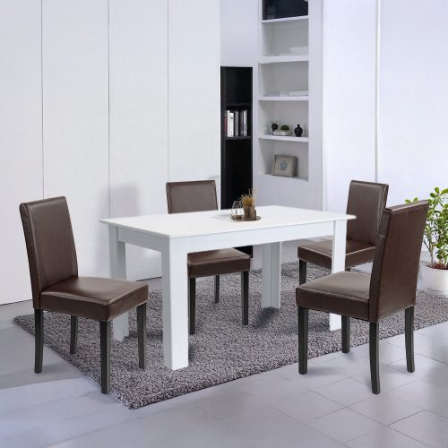 Leon 4+1 étkező garnitúra fehér-barna