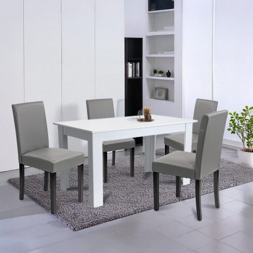 Leon 4+1 étkező garnitúra fehér-szürke