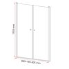 Saloon 80x195 cm kétszárnyú zuhanyajtó