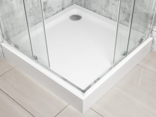 Solid SQ 100 króm szögletes zuhanykabin zuhanytálcával