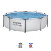 BESTWAY Steel Pro Max csővázas medence szett, 305 x 76 cm, papírszűrős, vízkapacitás 4678 l (56408)