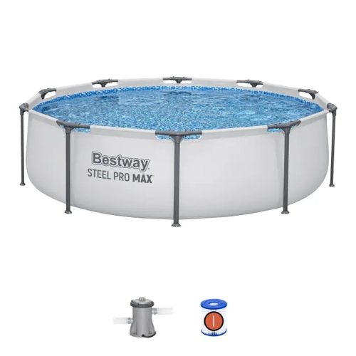 BESTWAY Steel Pro Max csővázas medence szett, 305 x 76 cm, papírszűrős, vízkapacitás 4678 l (56408)