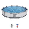 BESTWAY Steel Pro Max csővázas medence szett, 366 x 76 cm, papírszűrős, vízkapacitás 6473 l (56416)