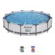 BESTWAY Steel Pro Max csővázas medence szett, 366 x 76 cm, papírszűrős, vízkapacitás 6473 l (56416)