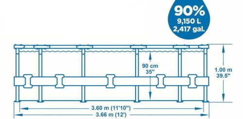 Bestway Steel Pro Max Rattan 3,66 m x 100 cm medence szett (56709)