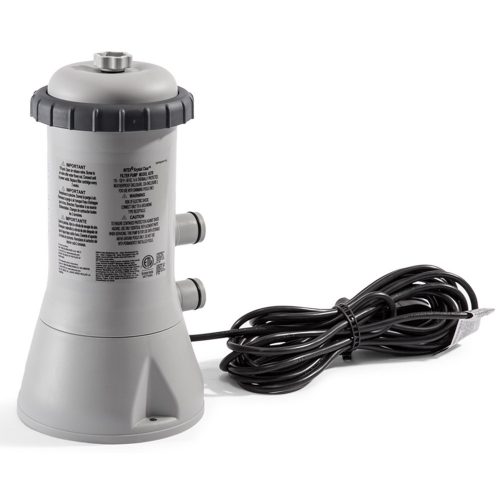 Papírszűrős vízforgató szivattyú, INTEX Krystal Clear C1000, 3,8 m³/óra, 99 W, szürke, szerviz dobozos, IPX7 védettség (11470)