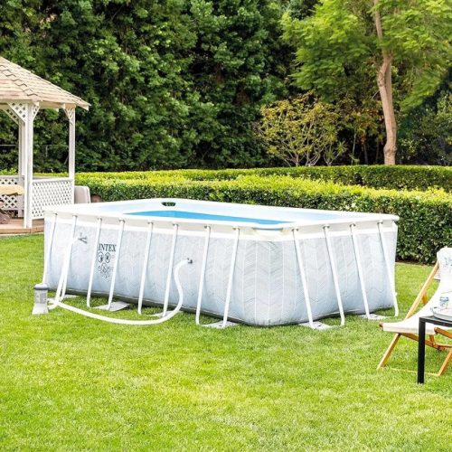 INTEX MetalPrism Set Chevron négyszögletű medence 400 x 200 x 100 cm (26780)