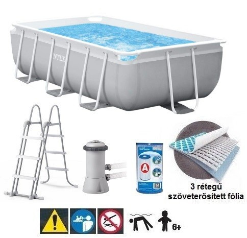 INTEX MetalPrism Set négyszögletű medence 300 x 175 x 80 cm (26784)