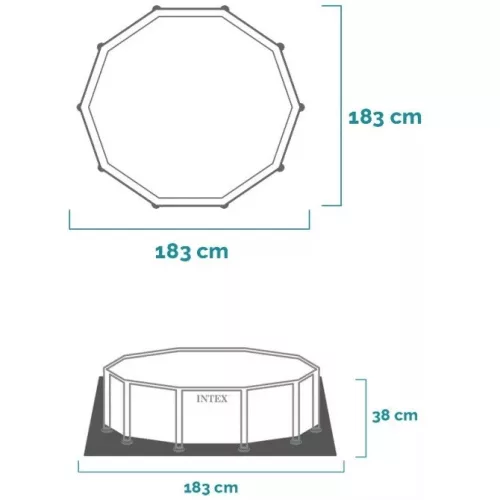 INTEX Metal Frame Canopy medence 183 x 38 cm, kék (28209)