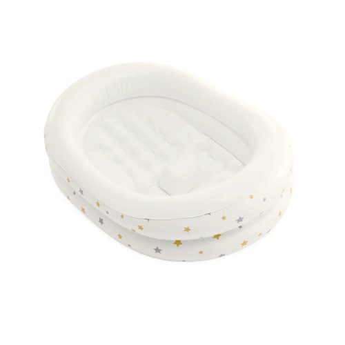 Felfújható babafürdető, Intex, csillagos, 89 x 66 x 25 cm, fehér, puha felfújható kialakítás, csúszásgátló támasztó dudorral, kézi pumpával (48523)