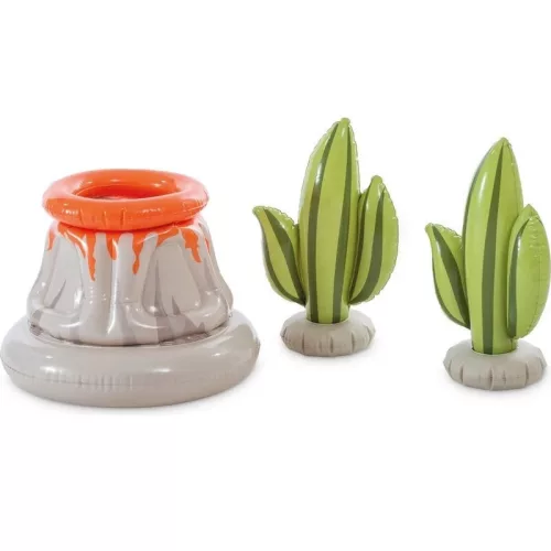 INTEX Jurassic Adventure Play Center felfújható vízicentrum, élménymedence, 201 × 201 × 36 cm (56132)