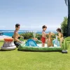 INTEX Jurassic Adventure Play Center felfújható vízicentrum, élménymedence, 201 × 201 × 36 cm (56132)