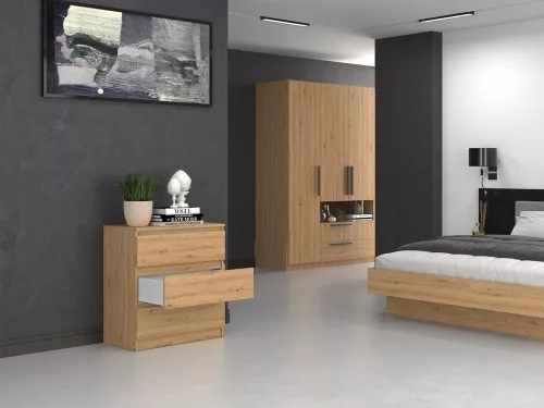 M3 fiókos szekrény, tölgy