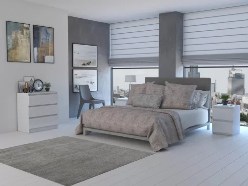 M3 fiókos szekrény, fényes fehér