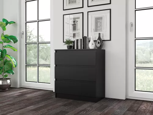M3 fiókos szekrény, fekete