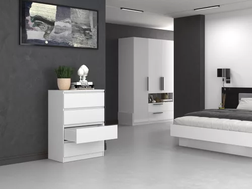 M4 fiókos szekrény, fehér