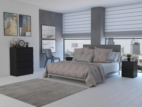 M4 fiókos szekrény, fekete