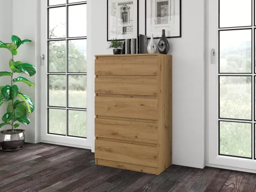 M5 fiókos szekrény, tölgy