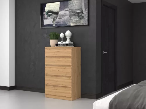 M5 fiókos szekrény, tölgy