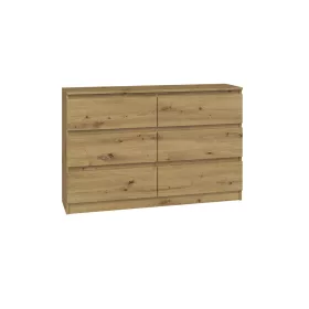 M6 120 fiókos szekrény, tölgy