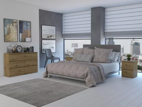 M6 120 fiókos szekrény, tölgy