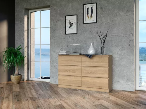 M6 120 2X3 komód, sonoma