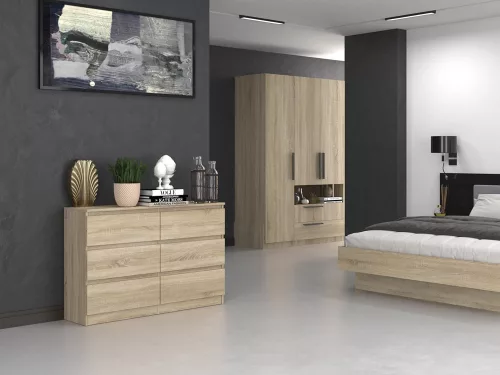 M6 120 2X3 komód, sonoma