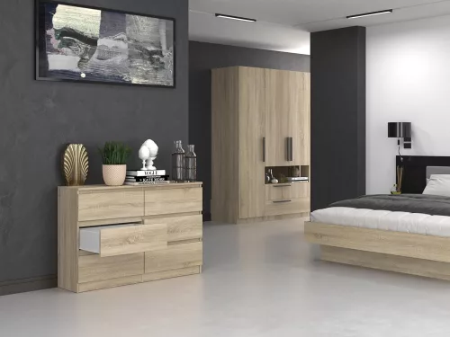 M6 120 2X3 komód, sonoma