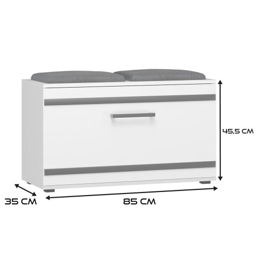 Opal cipősszekrény, fehér