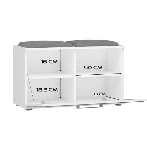 Opal cipősszekrény, fehér